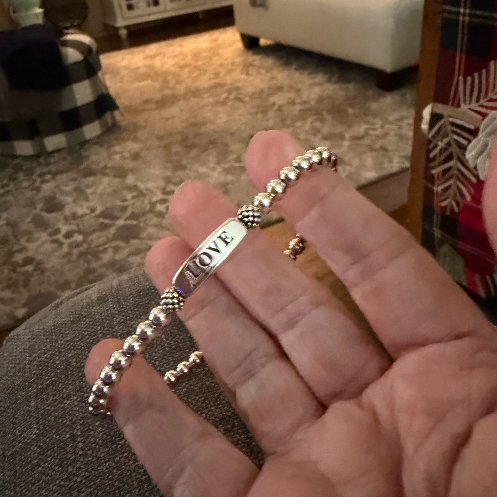 LAGOS Sterling Silver “Love” Beaded Bracelet Size large